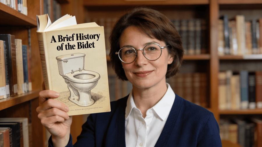 librarian holding a book