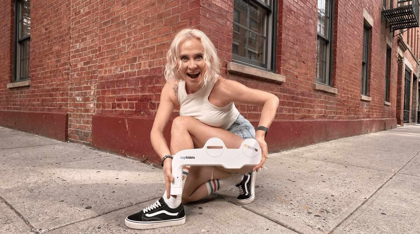 masha holding hapbidets