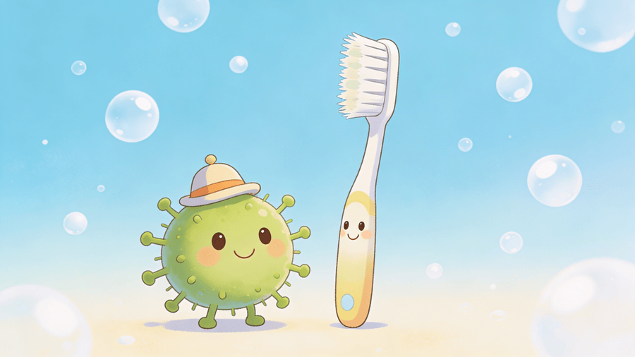germ and tooth brush