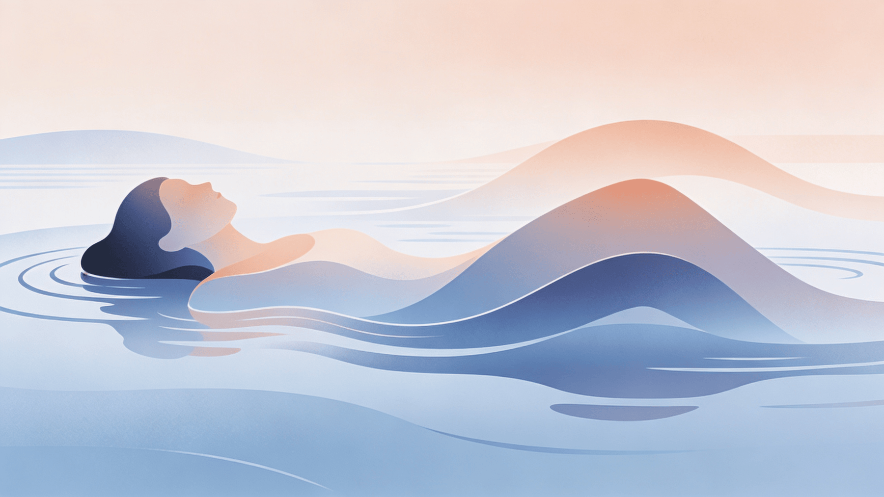 serene image of woman in water