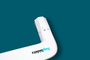 Hapbidets Spark warm water bidet attachment with dual temperature twist controls for comfort.